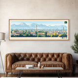 Rawalpindi, Pakistan Panoramic Travel Poster Canvas Print, Rawalpindi, Pakistan Painting, Pakistan Art, Rawalpindi Travel Art, Living Room Painting