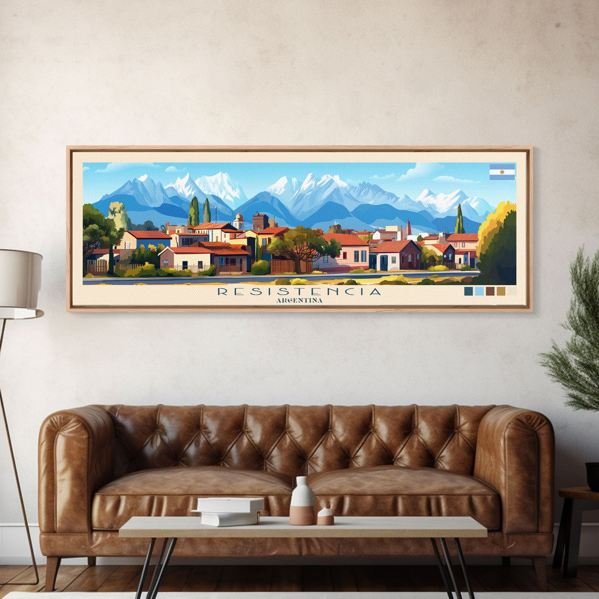 Resistencia, Argentina Panoramic Travel Poster Canvas Print, Resistencia, Argentina Painting, Argentina Art, Resistencia Travel Art, Guest Room Painting