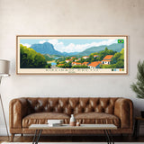 Ribeirao Preto, Brazil Panoramic Travel Poster Canvas Print, Ribeirao Preto, Brazil Painting, Brazil Art, Ribeirao Preto Panoramic Travel Art, Travel Painting