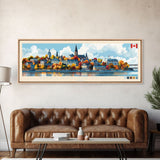 Saint-Jean-sur-Richelieu, Canada Travel Poster Panoramic Canvas Print, Saint-Jean-sur-Richelieu, Canada Painting, Canada Art, Saint-Jean-sur-Richelieu Travel Art, Guest Room Painting