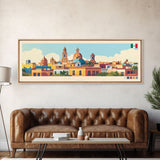 Saltillo, Mexico Panoramic Travel Poster Canvas Print, Saltillo, Mexico Painting, Mexico Art, Saltillo Panoramic Travel Art, Travel Painting