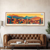 San Salvador de Jujuy, Argentina Panoramic Travel Poster Canvas Print, San Salvador de Jujuy, Argentina Painting, Argentina Art, San Salvador de Jujuy Panoramic Travel Art, Travel Painting