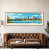 Panoramic Travel Poster Saskatoon, Canada Canvas Print, Saskatoon, Canada Painting, Canada Art, Saskatoon Travel Art, Guest Room Painting