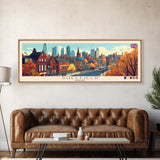 Sheffield, England Panoramic Travel Poster Canvas Print, Sheffield, England Painting, England Art, Sheffield Panoramic Travel Art, Travel Painting