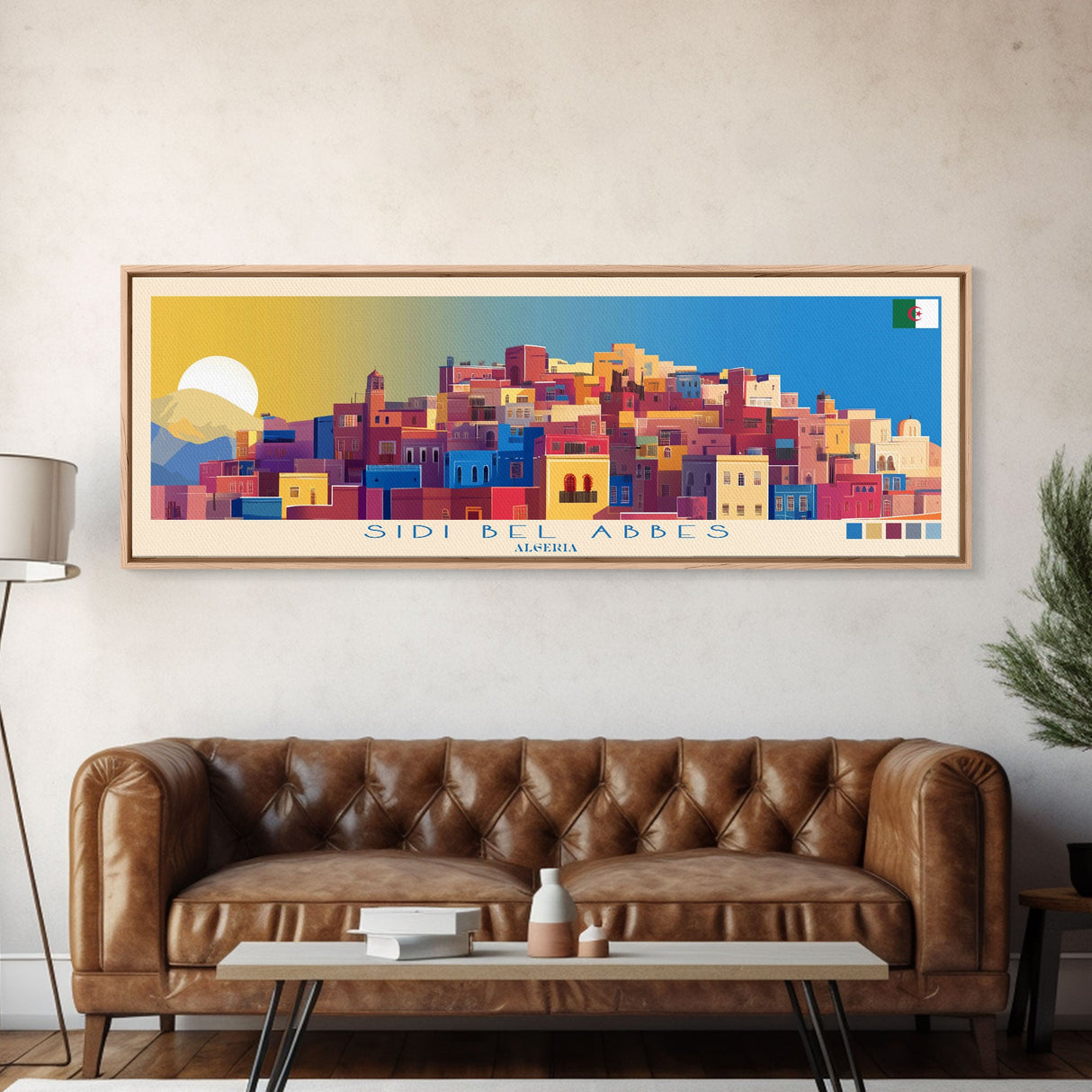 Sidi bel Abbes, Algeria Travel Poster Panoramic Canvas Print, Sidi bel Abbes, Algeria Painting, Algeria Art, Sidi bel Abbes Travel Art, Guest Room Painting