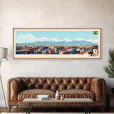 Sodo, Ethiopia Panoramic Travel Poster Canvas Print, Sodo, Ethiopia Painting, Ethiopia Art, Sodo Panoramic Travel Art, Travel Painting