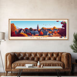 St Asaph, Wales Panoramic Travel Poster Canvas Print, St Asaph, Wales Painting, Wales Art, St Asaph Travel Art, Guest Room Painting