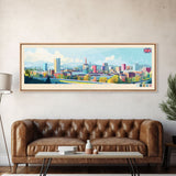 Stoke-on-Trent, England Panoramic Travel Poster Canvas Print, Stoke-on-Trent, England Painting, England Art, Stoke-on-Trent Travel Art, Guest Room Painting