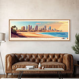 Panoramic Travel Poster Tel Aviv-Yafo, Israel Canvas Print, Tel Aviv-Yafo, Israel Painting, Israel Art, Tel Aviv-Yafo Travel Art, Guest Room Painting