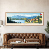 Temuco, Chile Panoramic Travel Poster Canvas Print, Temuco, Chile Painting, Chile Art, Temuco Travel Art, Living Room Painting