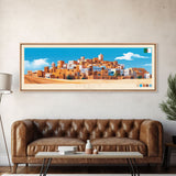 Tiaret, Algeria Panoramic Travel Poster Canvas Print, Tiaret, Algeria Painting, Algeria Art, Tiaret Panoramic Travel Art, Travel Painting