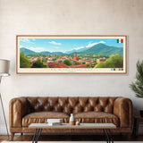 Tlajomulco, Mexico Travel Poster Panoramic Canvas Print, Tlajomulco, Mexico Painting, Mexico Art, Tlajomulco Travel Art, Guest Room Painting