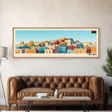 Panoramic Travel Poster Tripoli, Libya Canvas Print, Tripoli, Libya Painting, Libya Art, Tripoli Travel Art, Guest Room Painting