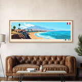 Trujillo, Peru Panoramic Travel Poster Canvas Print, Trujillo, Peru Painting, Peru Art, Trujillo Travel Art, Guest Room Painting