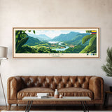 Tulua, Colombia Travel Poster Panoramic Canvas Print, Tulua, Colombia Painting, Colombia Art, Tulua Travel Art, Guest Room Painting