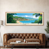 Tumaco, Colombia Panoramic Travel Poster Canvas Print, Tumaco, Colombia Painting, Colombia Art, Tumaco Panoramic Travel Art, Travel Painting