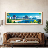 Uberlandia, Brazil Panoramic Travel Poster Canvas Print, Uberlandia, Brazil Painting, Brazil Art, Uberlandia Travel Art, Guest Room Painting