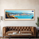 Wellington, New Zealand Panoramic Travel Poster Canvas Print, Wellington, New Zealand Painting, New Zealand Art, Wellington Panoramic Travel Art, Travel Painting