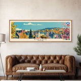 Airdrie, Scotland Panoramic Canvas Print, Airdrie, Scotland Painting, Scotland Art, Airdrie Travel Poster, Travel Art, Living Room Painting