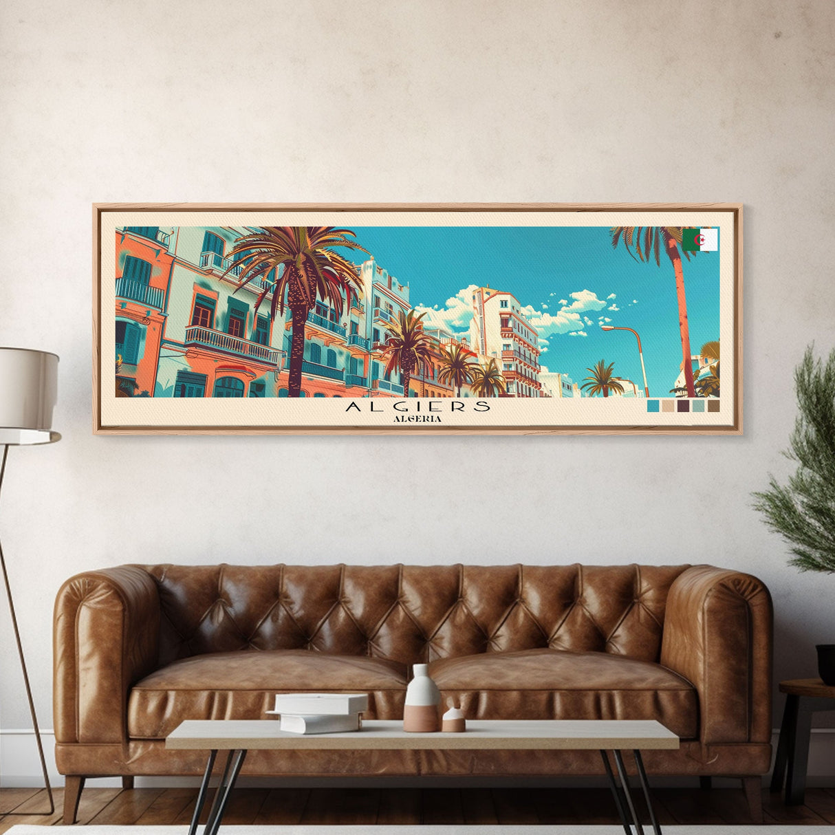 Algiers, Algeria Panoramic Canvas Print, Algiers, Algeria Painting, Algeria Art, Algiers Travel Poster, Travel Art, Guest Room Painting