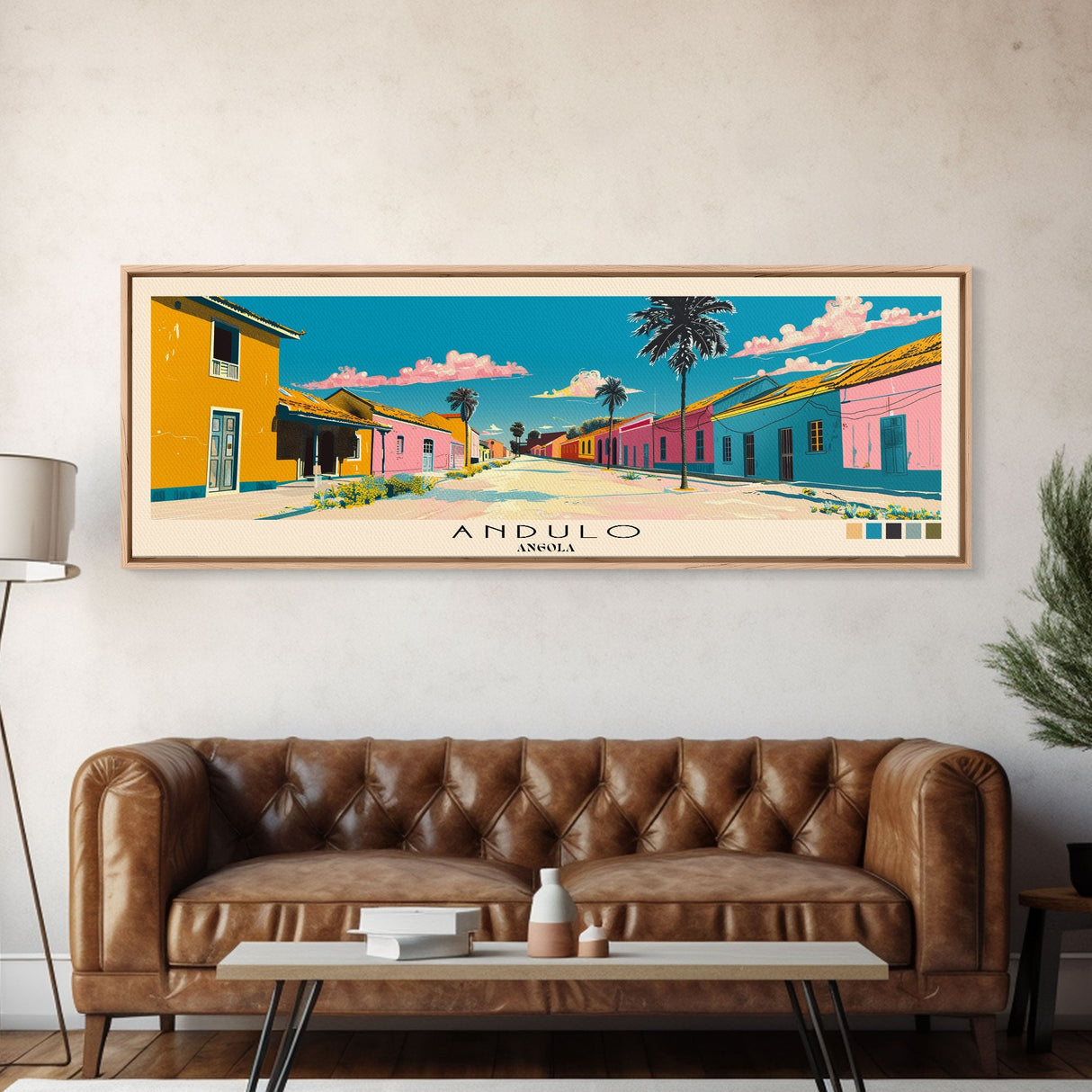 Andulo, Angola Panoramic Canvas Print, Andulo, Angola Painting, Angola Art, Andulo Travel Poster, Travel Art, Guest Room Painting