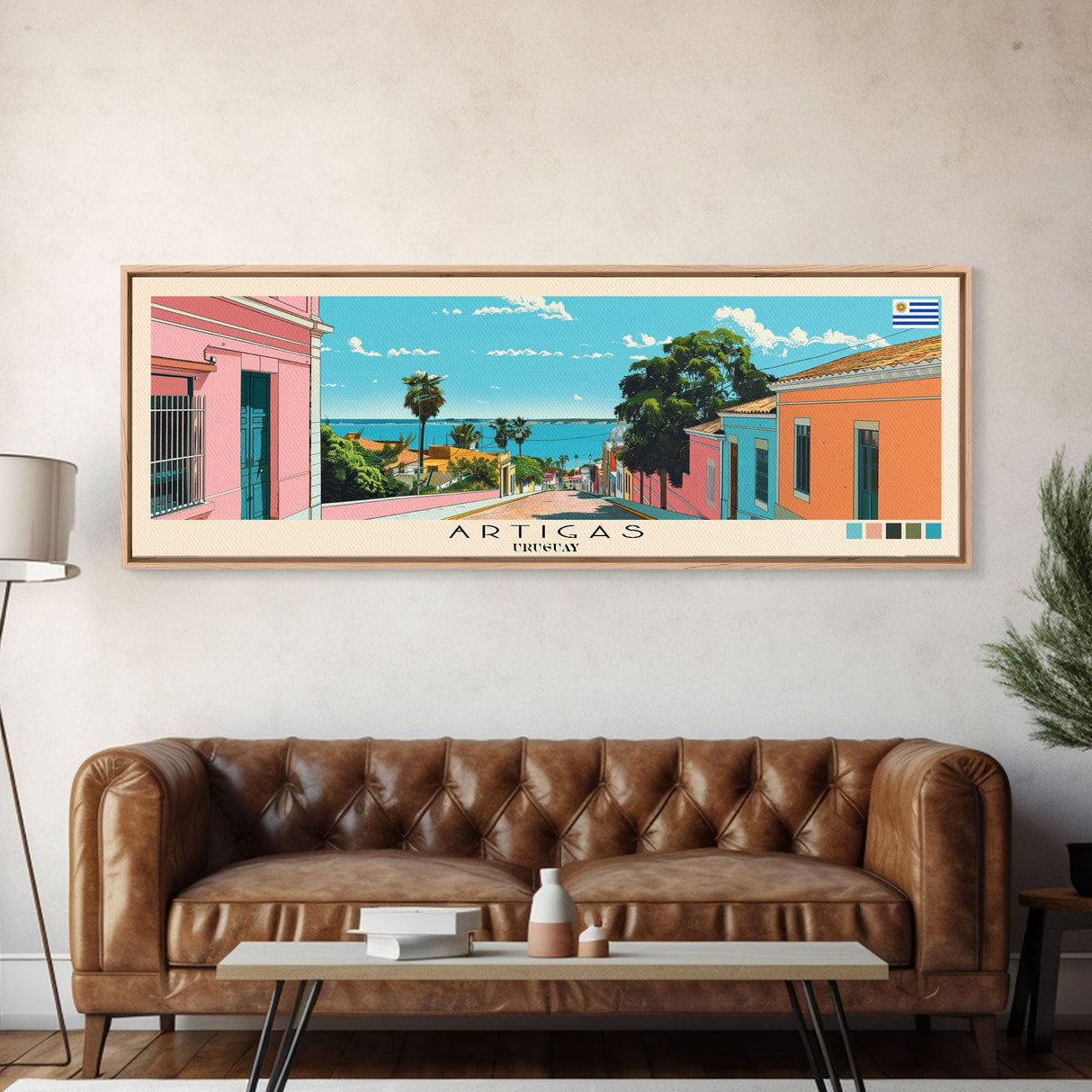 Artigas, Uruguay Panoramic Canvas Print, Artigas, Uruguay Painting, Uruguay Art, Artigas Travel Poster, Travel Art, Living Room Painting