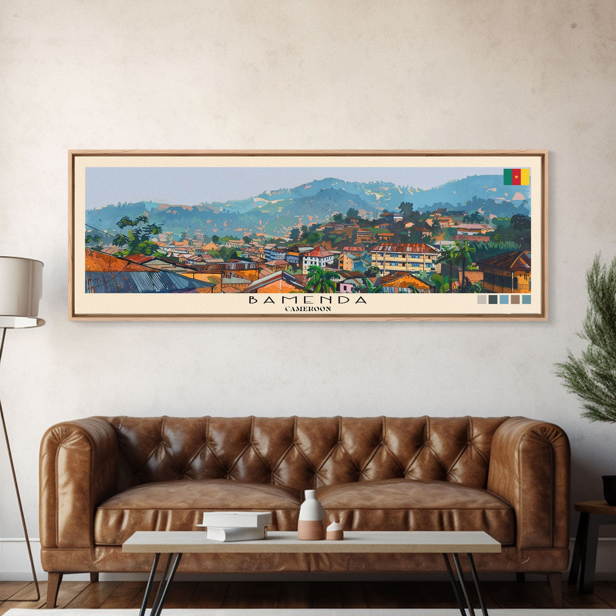 Bamenda, Cameroon Panoramic Canvas Print, Bamenda, Cameroon Painting, Cameroon Art, Bamenda Travel Poster, Travel Art, Vacation Gift