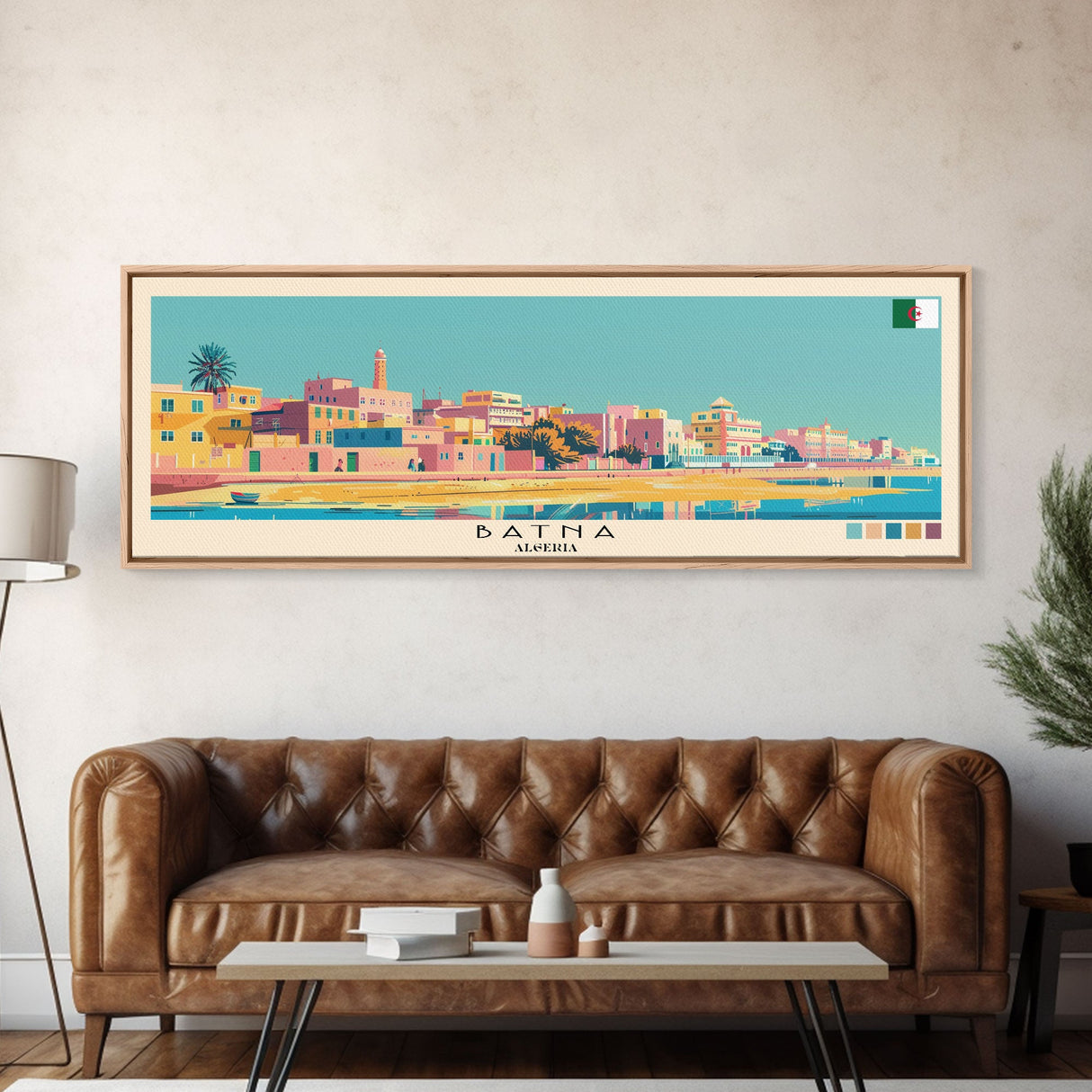 Batna, Algeria Panoramic Canvas Print, Batna, Algeria Painting, Algeria Art, Batna Travel Poster, Travel Art, Living Room Painting