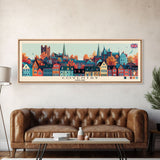 Coventry, England Panoramic Canvas Print, Coventry, England Painting, England Art, Coventry Travel Poster, Travel Art, Living Room Painting