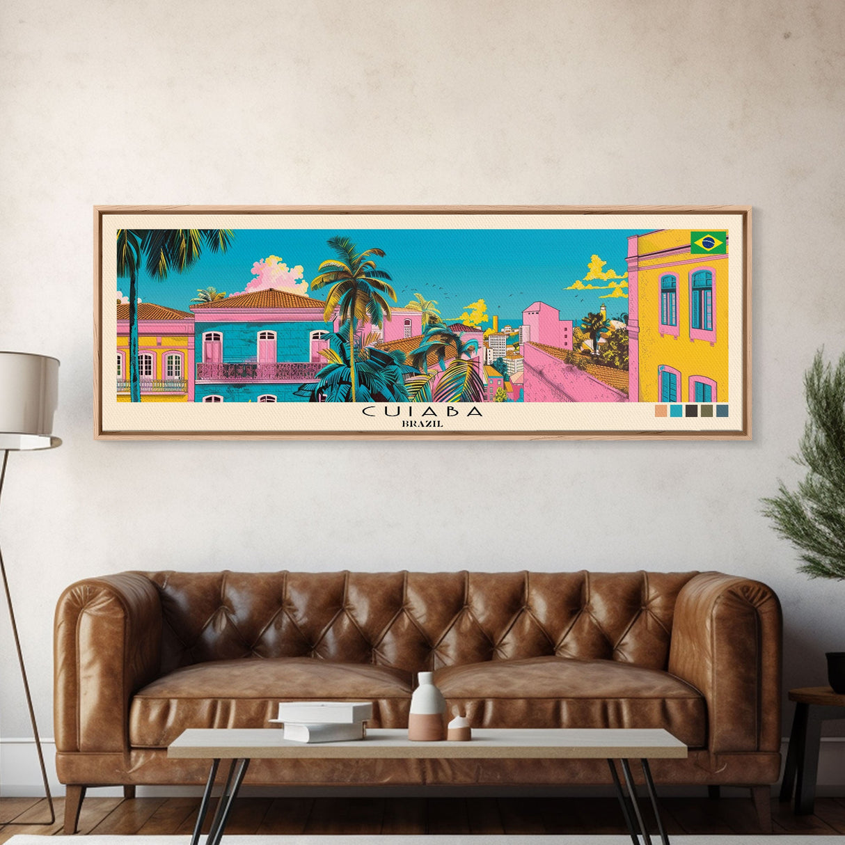 Cuiaba, Brazil Panoramic Canvas Print, Cuiaba, Brazil Painting, Brazil Art, Cuiaba Travel Poster, Travel Art, Vacation Gift