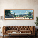 Cumbernauld, Scotland Panoramic Canvas Print, Cumbernauld, Scotland Painting, Scotland Art, Cumbernauld Travel Poster, Travel Art, Housewarming Gift