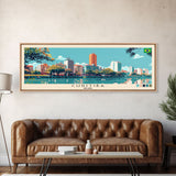 Curitiba, Brazil Panoramic Canvas Print, Curitiba, Brazil Painting, Brazil Art, Curitiba Travel Poster, Travel Art, Guest Room Painting