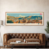 Cusco, Peru Panoramic Canvas Print, Cusco, Peru Painting, Peru Art, Cusco Travel Poster, Travel Art, Guest Room Painting