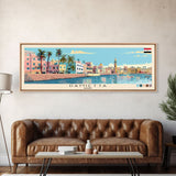 Damietta, Egypt Panoramic Canvas Print, Damietta, Egypt Painting, Egypt Art, Damietta Travel Poster, Travel Art, Guest Room Painting