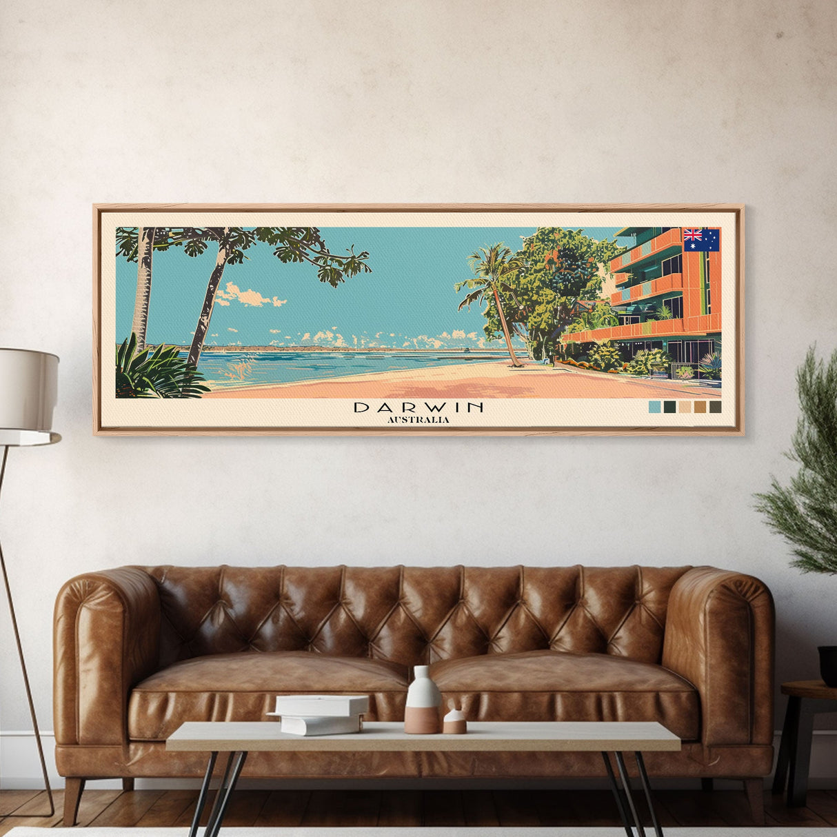 Darwin, Australia Panoramic Canvas Print, Darwin, Australia Painting, Australia Art, Darwin Travel Poster, Travel Art, Housewarming Gift