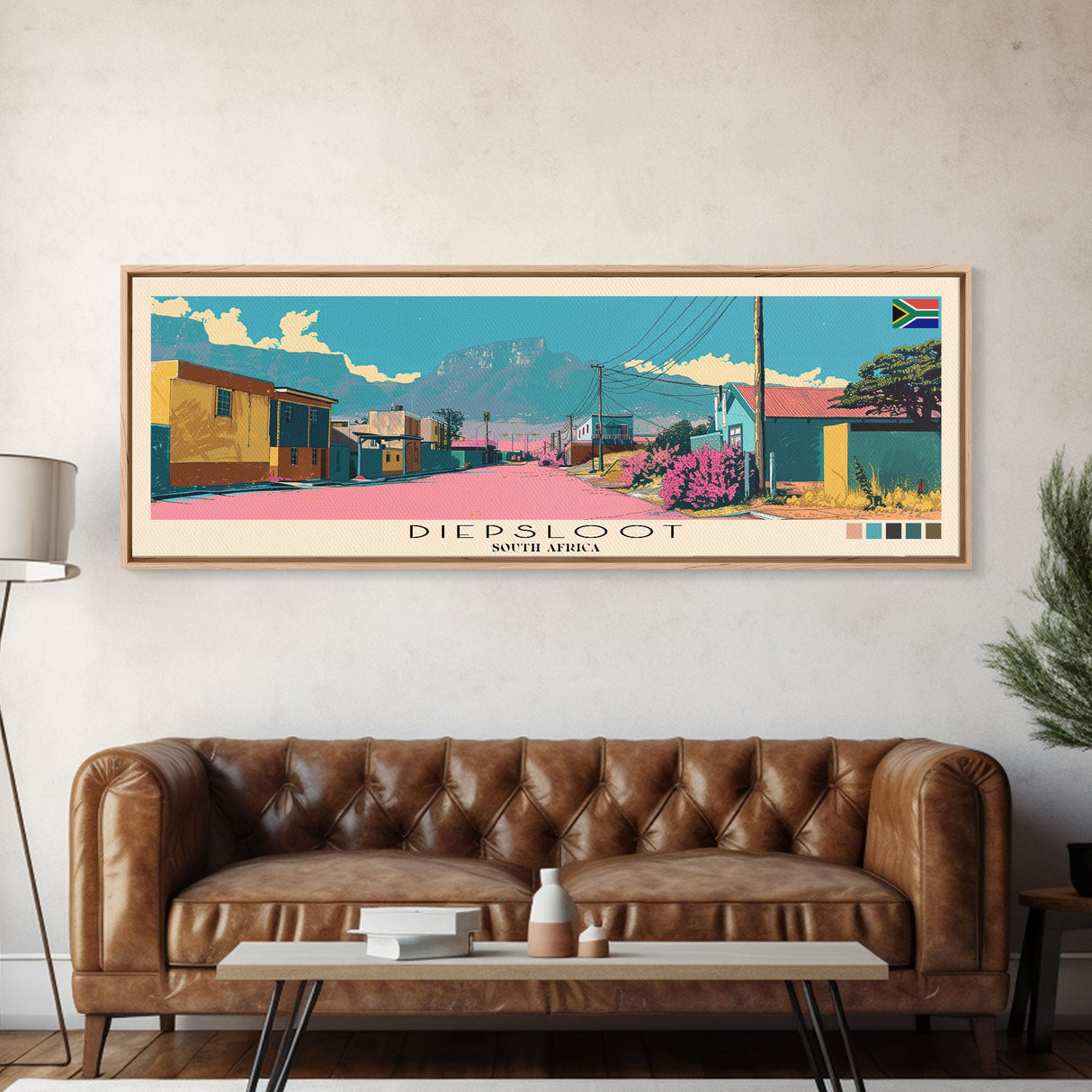 Diepsloot, South Africa Panoramic Canvas Print, Diepsloot, South Africa Painting, South Africa Art, Diepsloot Travel Poster, Travel Art, Guest Room Painting