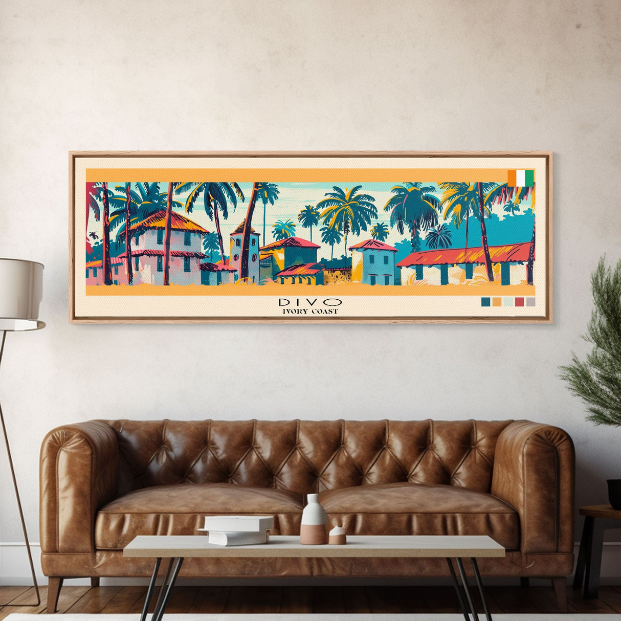 Divo, Ivory Coast Panoramic Canvas Print, Divo, Ivory Coast Painting, Ivory Coast Art, Divo Travel Poster, Travel Art, Living Room Painting