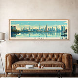 Dubai, United Arab Emirates Panoramic Canvas Print, Dubai, United Arab Emirates Painting, United Arab Emirates Art, Dubai Travel Poster, Travel Art, Housewarming Gift