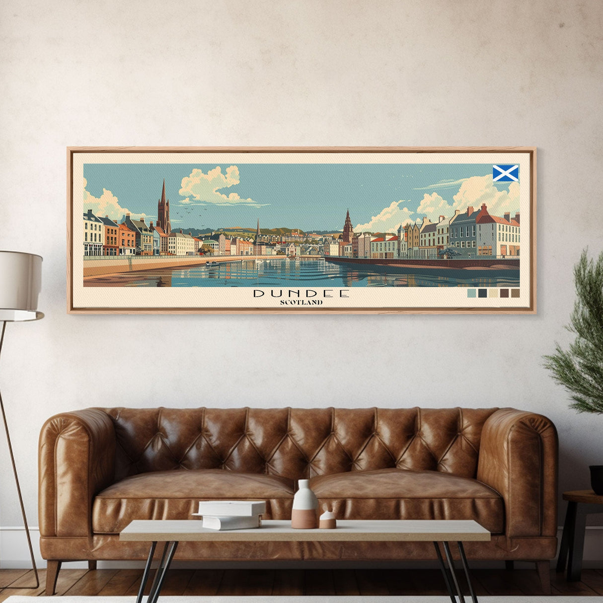 Dundee, Scotland Panoramic Canvas Print, Dundee, Scotland Painting, Scotland Art, Dundee Travel Poster, Travel Art, Vacation Gift