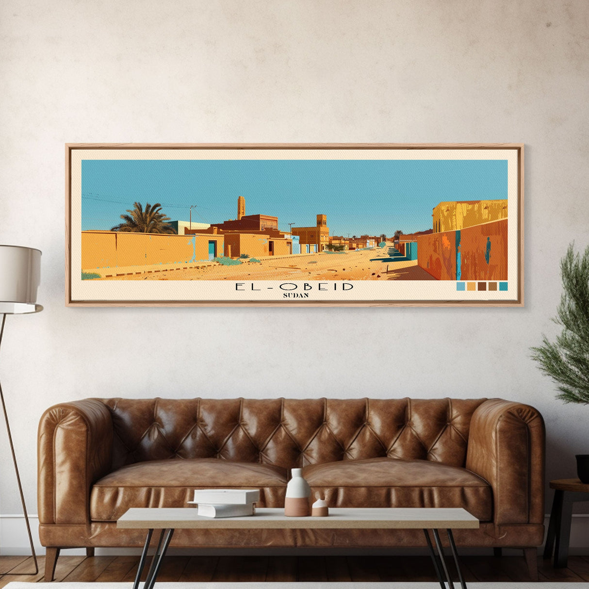 El-Obeid,  Sudan Panoramic Canvas Print, El-Obeid,  Sudan Painting,  Sudan Art, El-Obeid Travel Poster, Travel Art, Vacation Gift