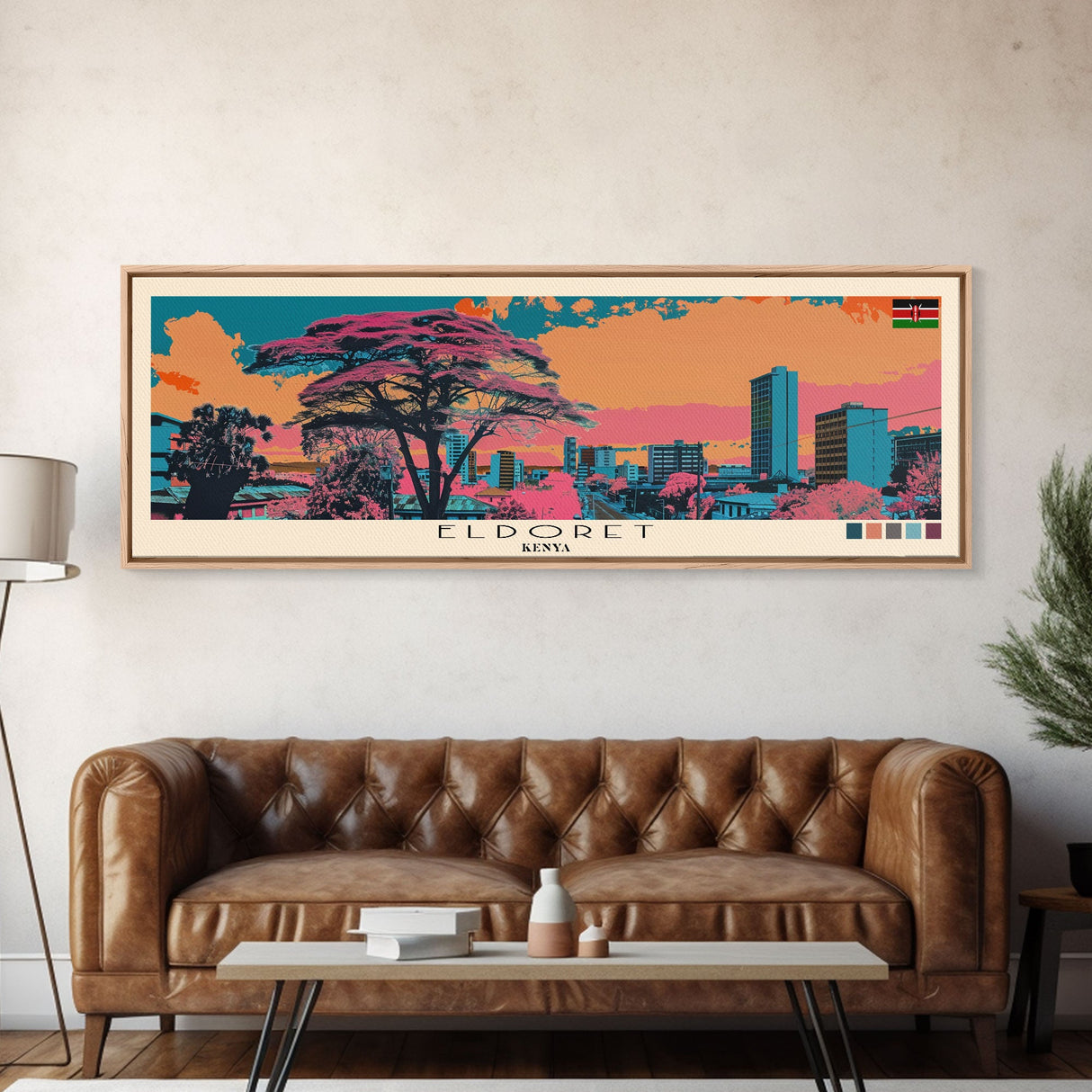 Eldoret, Kenya Panoramic Canvas Print, Eldoret, Kenya Painting, Kenya Art, Eldoret Travel Poster, Travel Art, Guest Room Painting