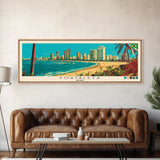 Fortaleza, Brazil Panoramic Canvas Print, Fortaleza, Brazil Painting, Brazil Art, Fortaleza Travel Poster, Travel Art, Guest Room Painting