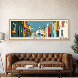 Galway, Ireland Panoramic Canvas Print, Galway, Ireland Painting, Ireland Art, Galway Travel Poster, Travel Art, Housewarming Gift