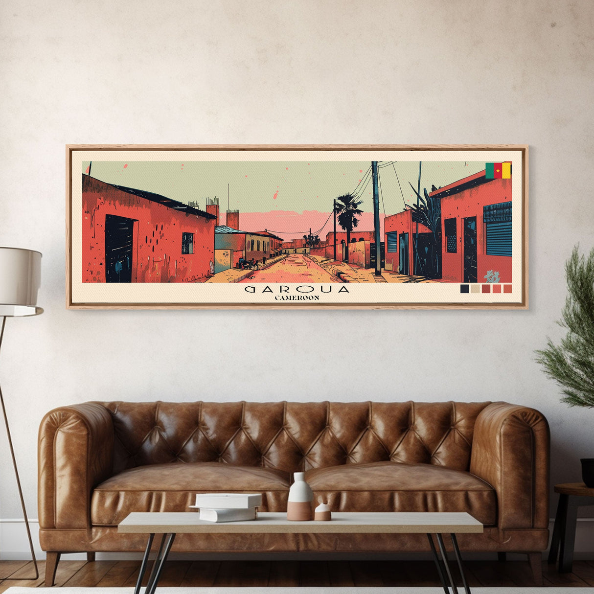 Garoua, Cameroon Panoramic Canvas Print, Garoua, Cameroon Painting, Cameroon Art, Garoua Travel Poster, Travel Art, Guest Room Painting