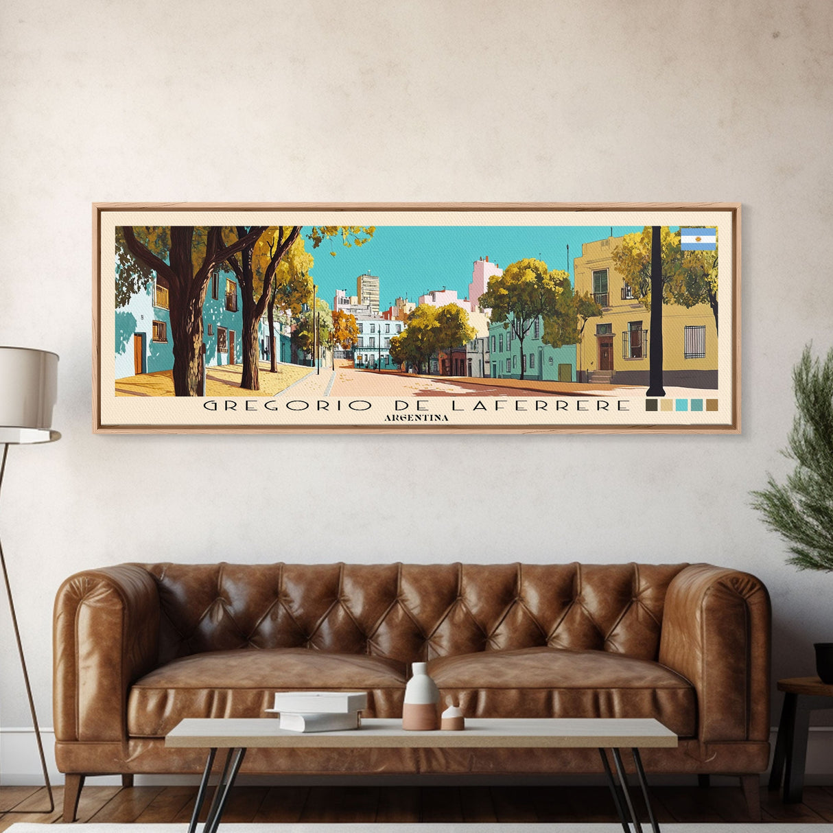 Gregorio de Laferrere, Argentina Panoramic Canvas Print, Gregorio de Laferrere, Argentina Painting, Argentina Art, Gregorio de Laferrere Travel Poster, Travel Art, Vacation Gift