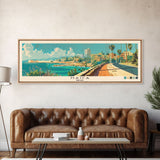 Haifa, Israel Panoramic Canvas Print, Haifa, Israel Painting, Israel Art, Haifa Travel Poster, Travel Art, Guest Room Painting