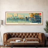 Hangzhou, China Panoramic Canvas Print, Hangzhou, China Painting, China Art, Hangzhou Travel Poster, Travel Art, Housewarming Gift