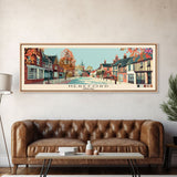 Hereford, England Panoramic Canvas Print, Hereford, England Painting, England Art, Hereford Travel Poster, Travel Art, Vacation Gift