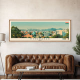 Hyderabad, India Panoramic Canvas Print, Hyderabad, India Painting, India Art, Hyderabad Travel Poster, Travel Art, Vacation Gift