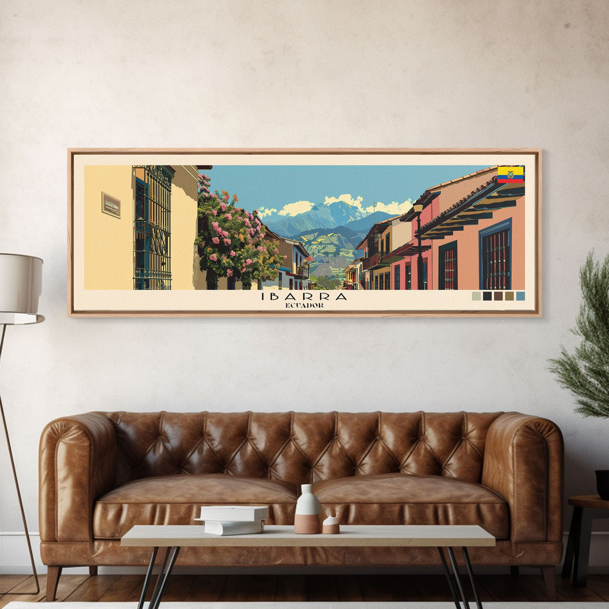 Ibarra, Ecuador Panoramic Canvas Print, Ibarra, Ecuador Painting, Ecuador Art, Ibarra Travel Poster, Travel Art, Housewarming Gift